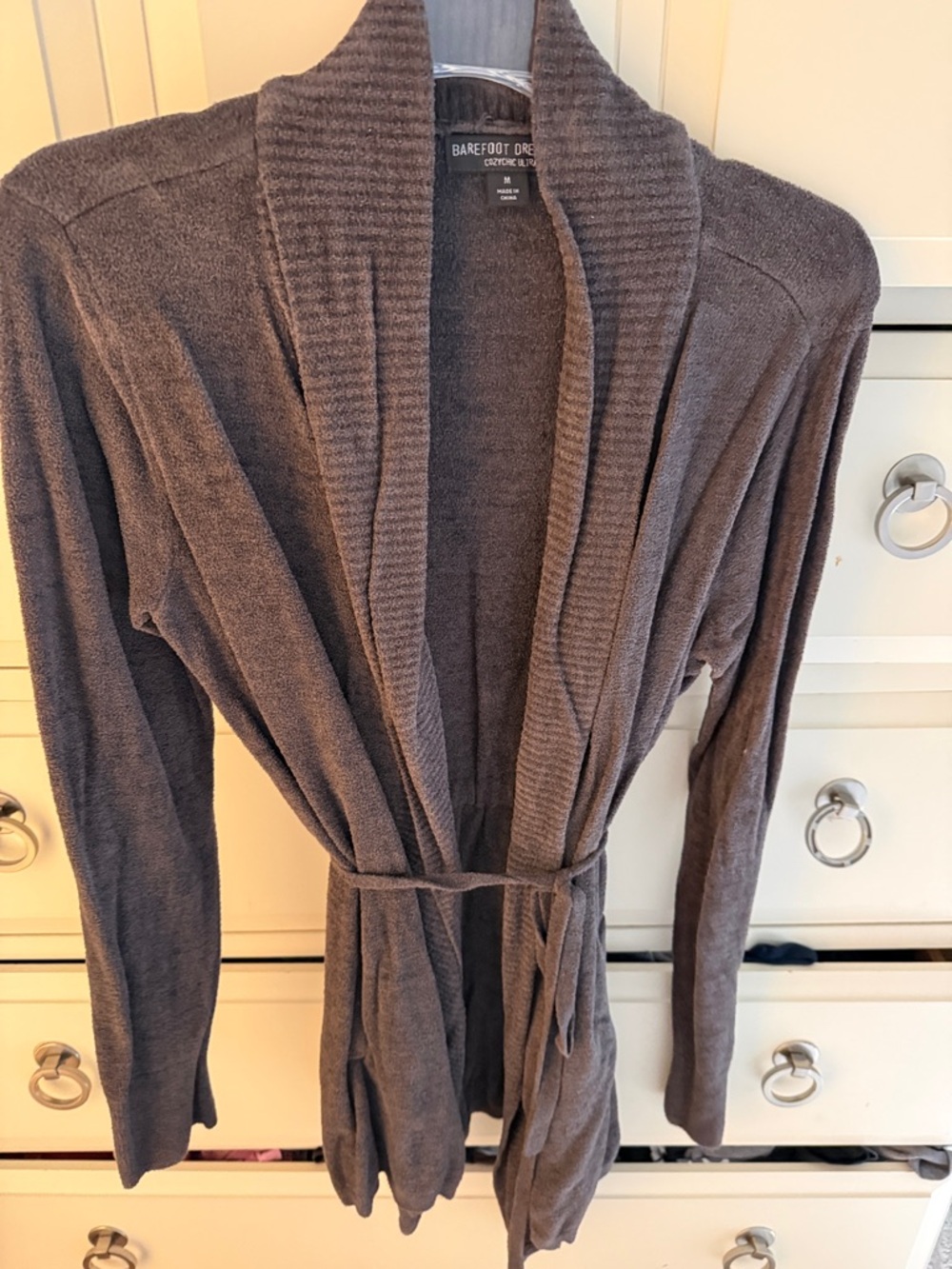Barefoot Dreams Charcoal Wrap Cardigan with Shawl Collar